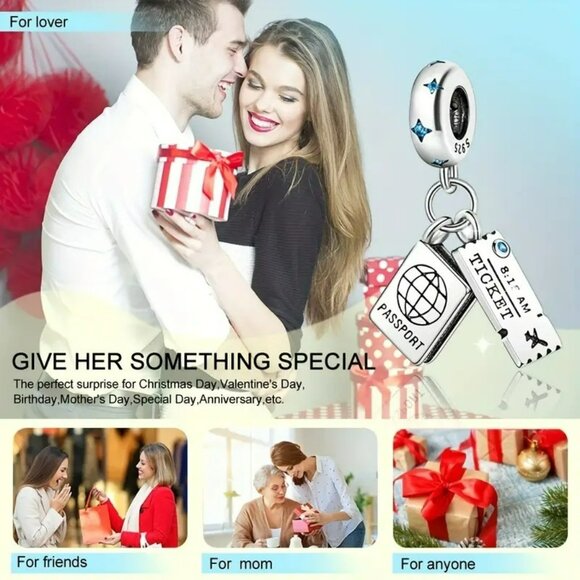 Passport & Ticket Charm Pendant (SKU #3041) - Picture 7 of 7